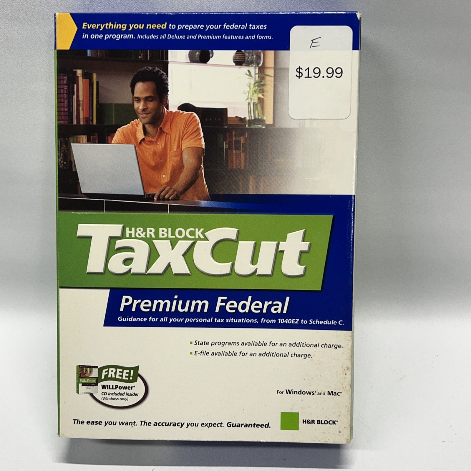 H&R Block Tax Cut Software Premium Federal Windows & Mac CD +Willpower E File!
