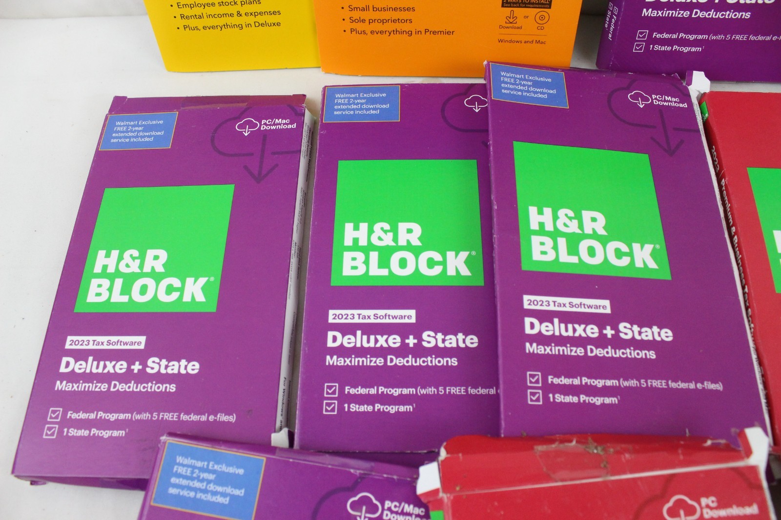 Opened Tax Software Lot H&R Block Deluxe State Premium Business Turbotax 2023 ZZ