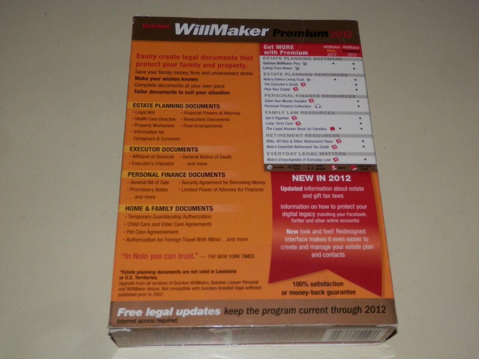 Quicken WillMaker PREMIUM 2012 Personal Finance Manager & Living Trust Maker