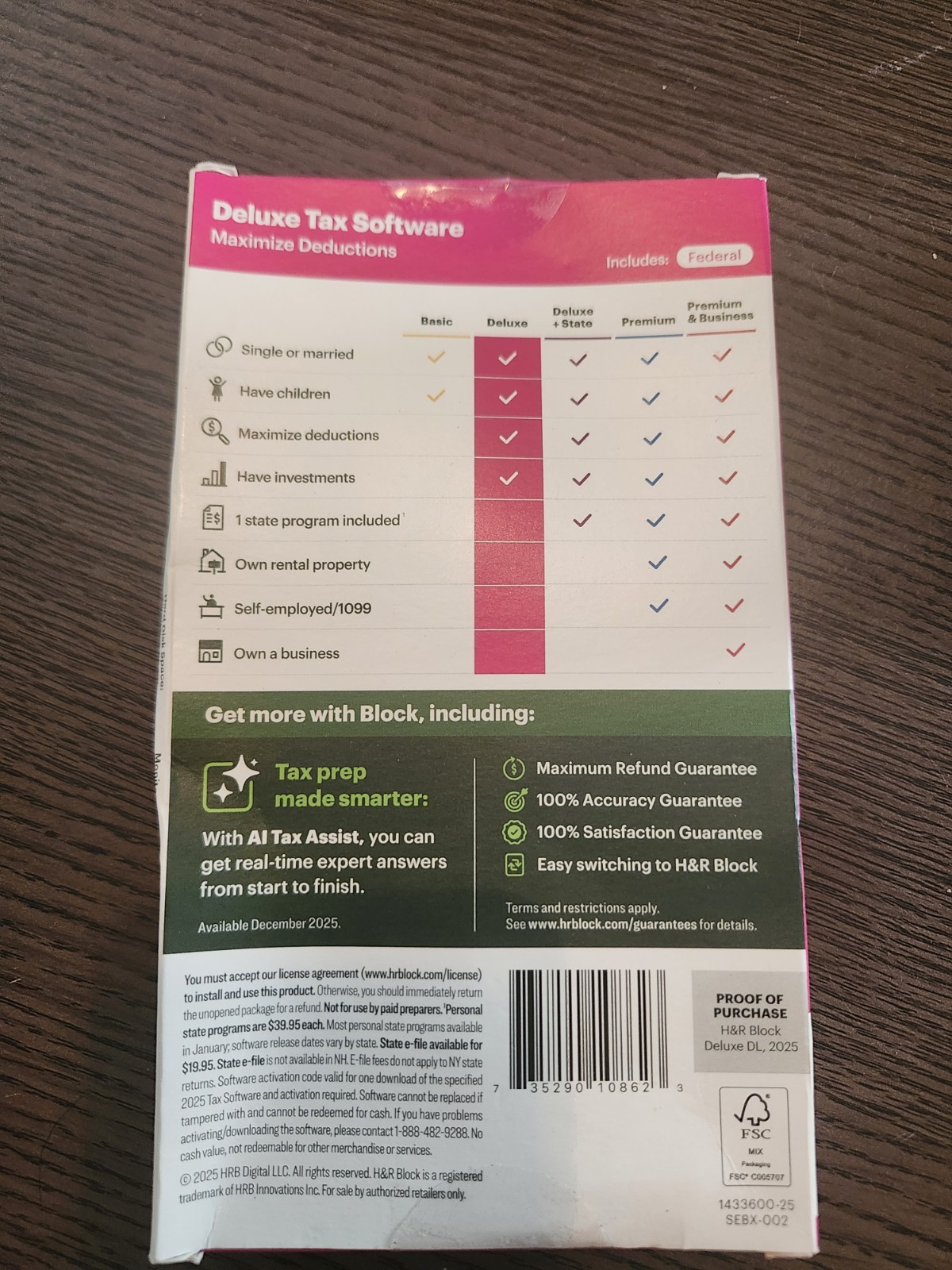 H&R Block 2025 Deluxe Tax Software Maximize Deductions