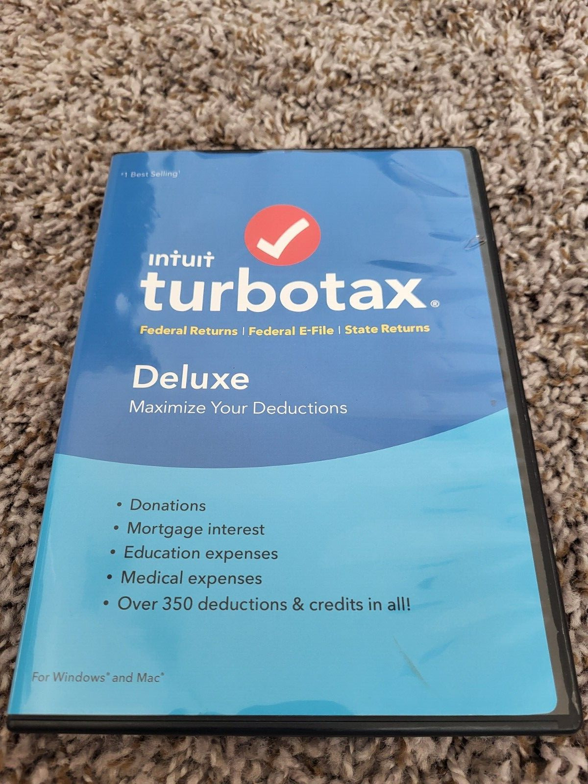 Intuit TurboTax Deluxe 2018, Federal and State Tax Returns, Pre-owned CD