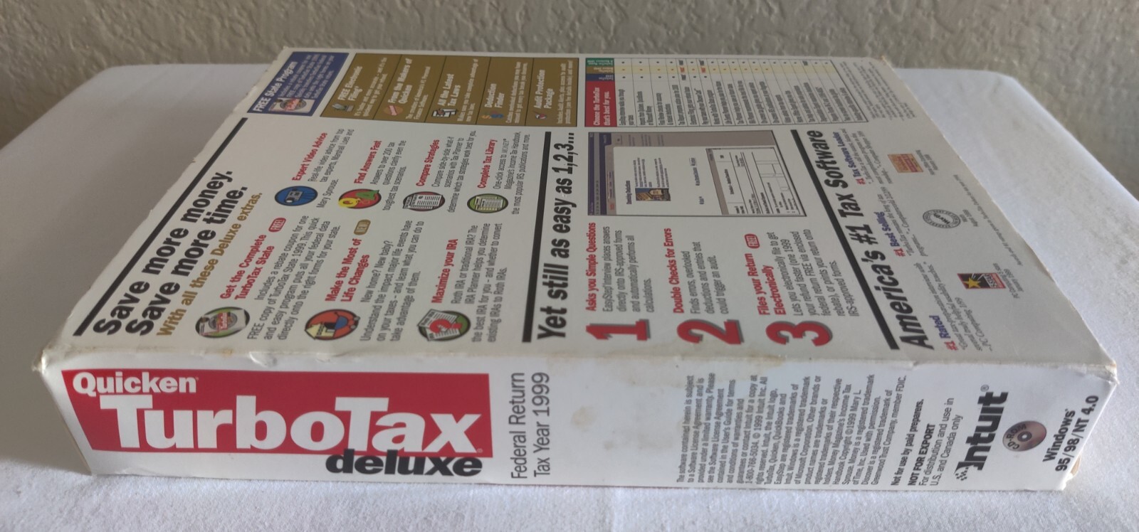 Quicken Turbo Tax Deluxe Tax Software 1999, for Windows 98/95/NT 4.0 Retail Box