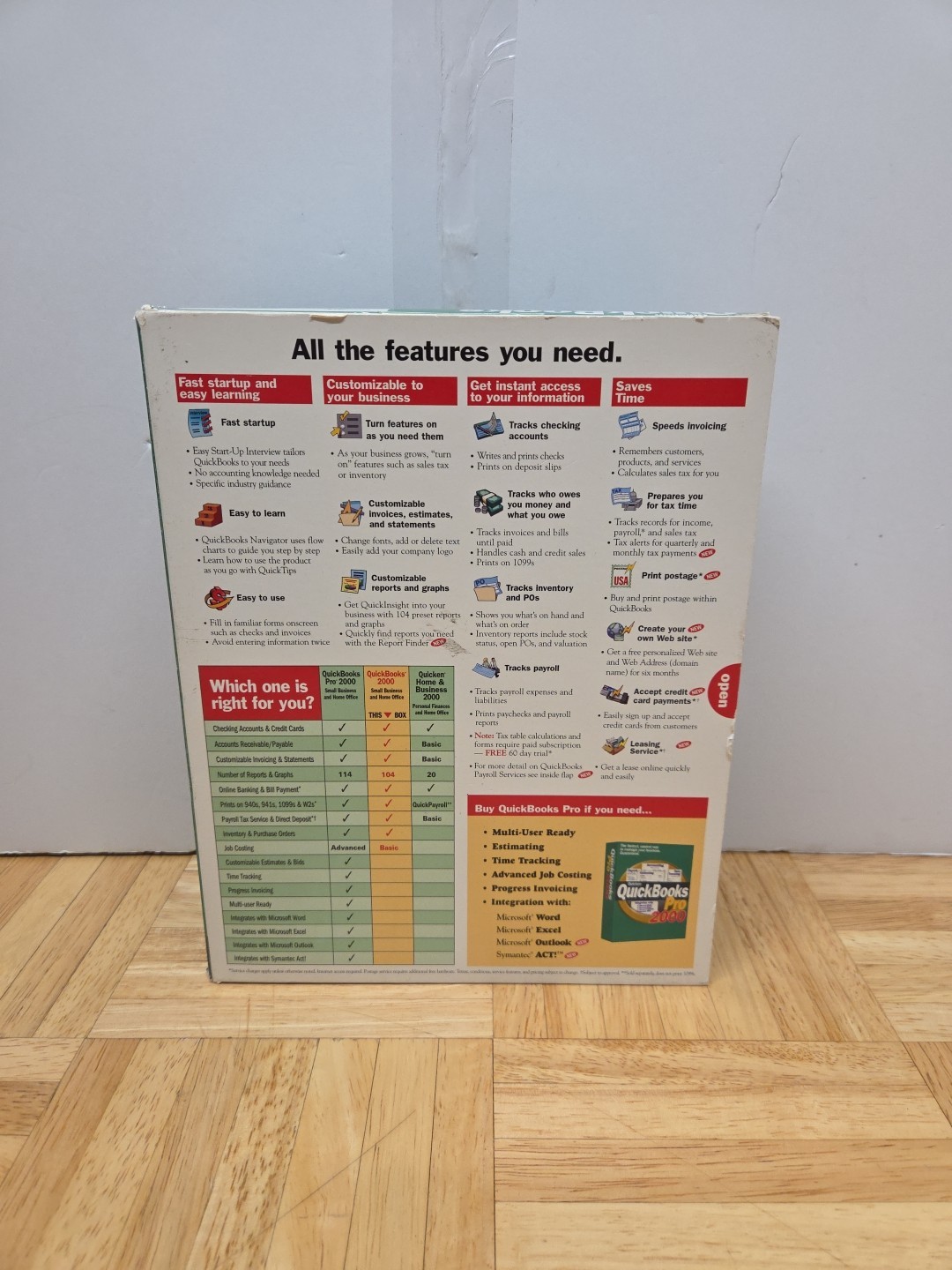 Quicken Intuit QuickBooks 2000 Accounting Software CD-ROM Windows – Complete