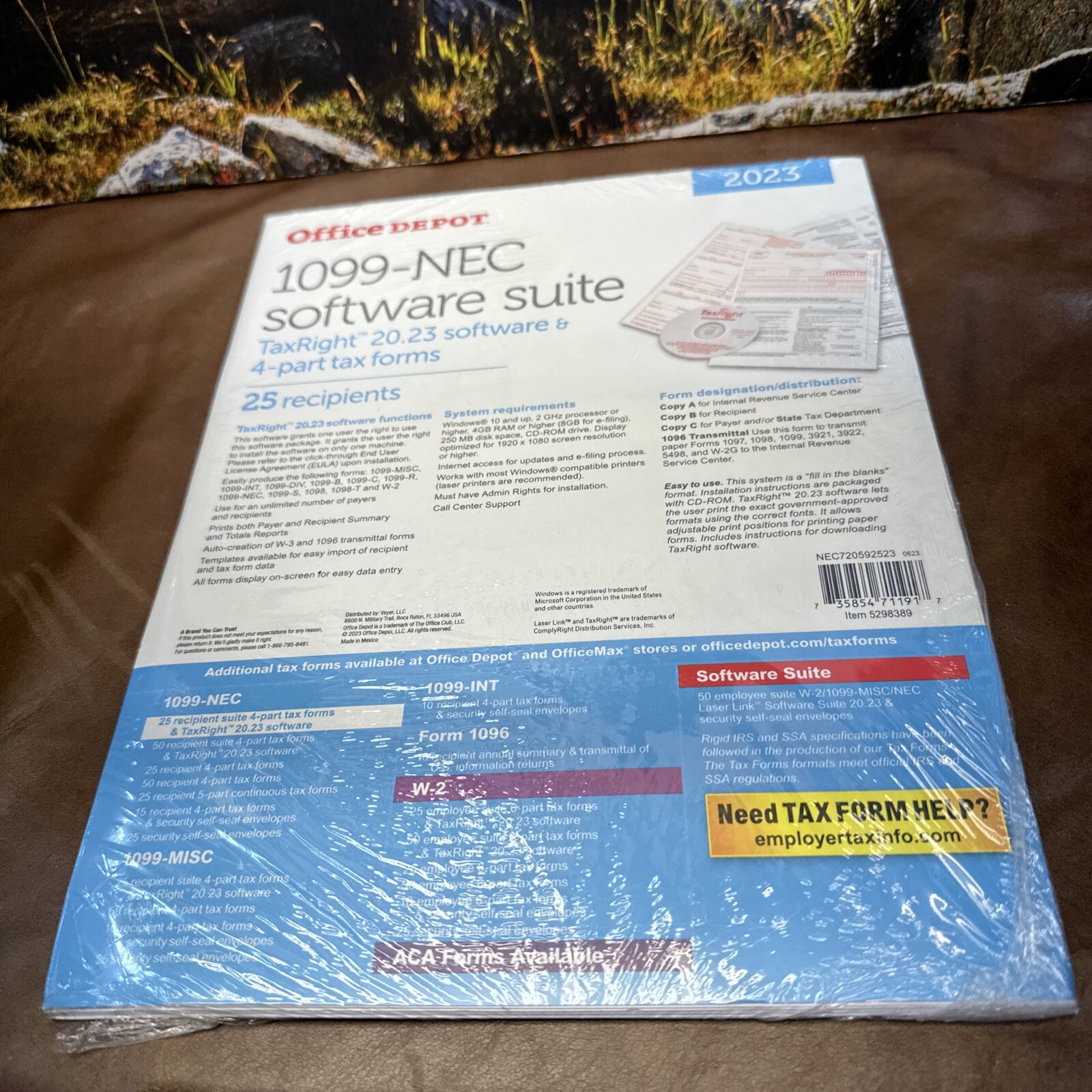 Office Depot 1099-NEC Software Suite 2023 25 Recipients New Sealed TaxRight USA