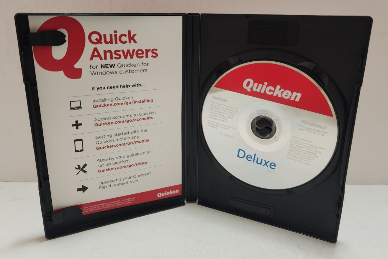 Intuit Quicken 2017 Deluxe For Windows Software Disc READ BEFORE PURCHASING!!