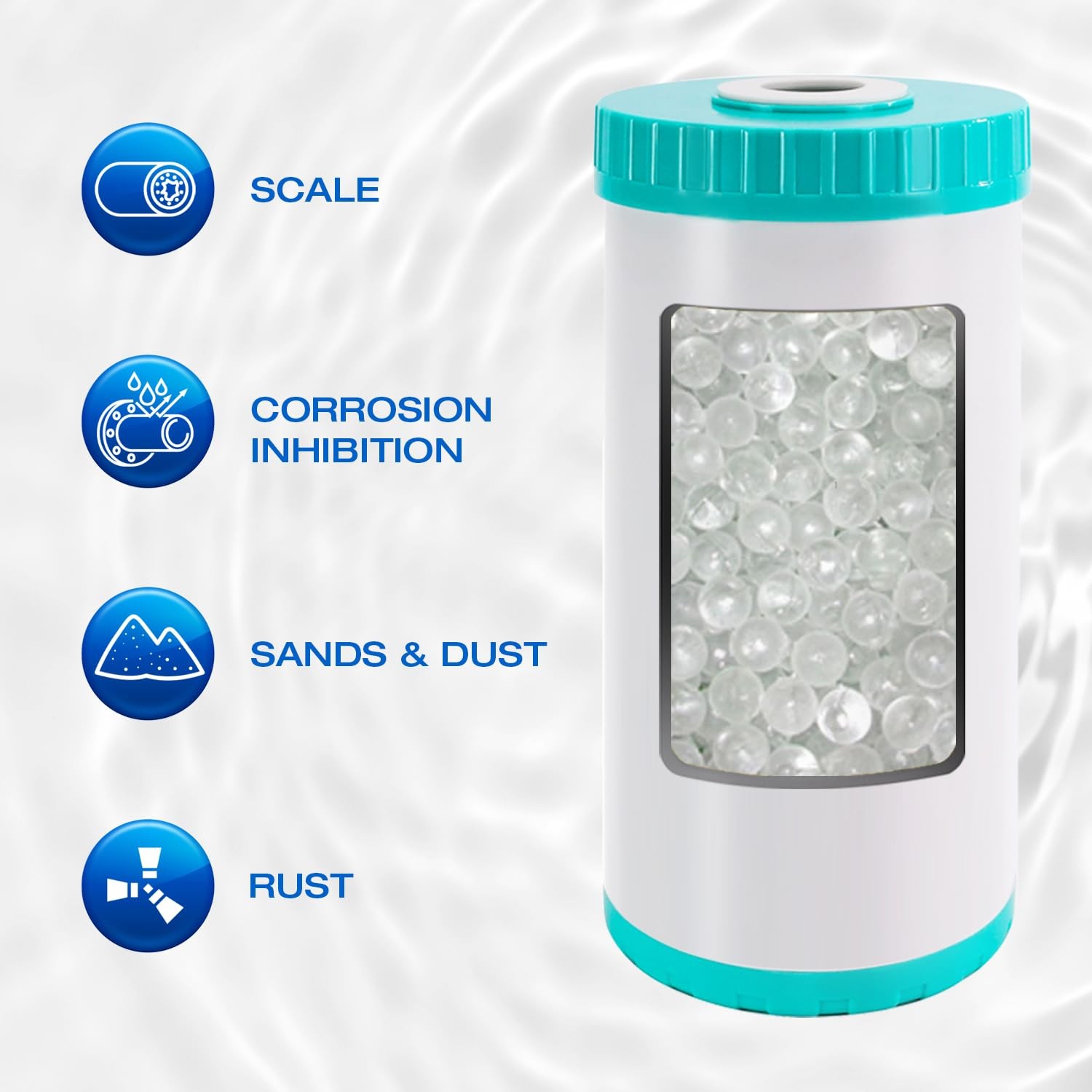 H&G Lifestyles 10×4.5 Water Descaler, Anti-Scale Saltless Softener Cartridge