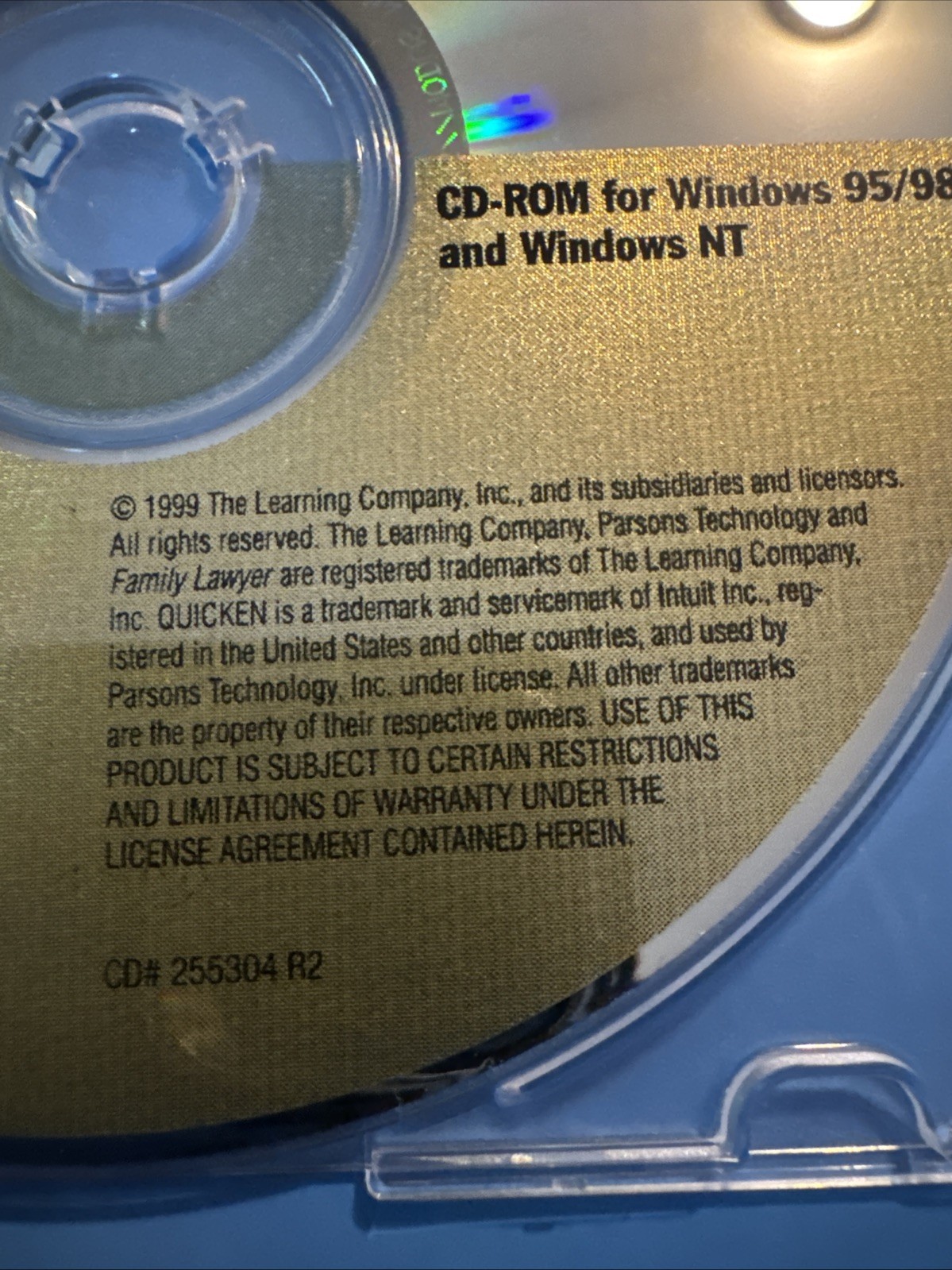 QUICKEN FAMILY LAWYER 2000 Disc SOFTWARE CD disc only untested