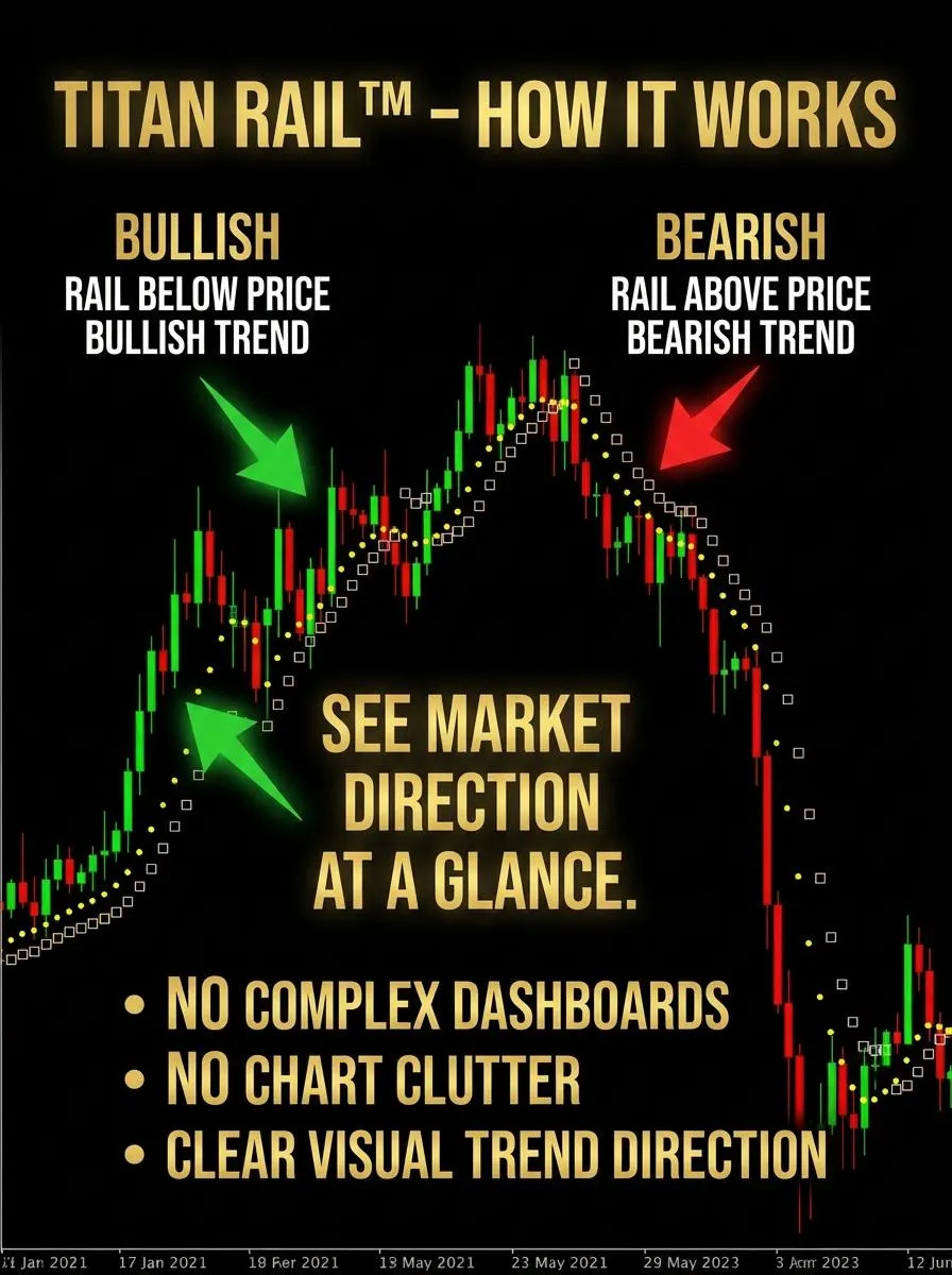 TITAN RAIL™ MT4 Indicator – Non-Repainting Trend System Forex Gold Trading