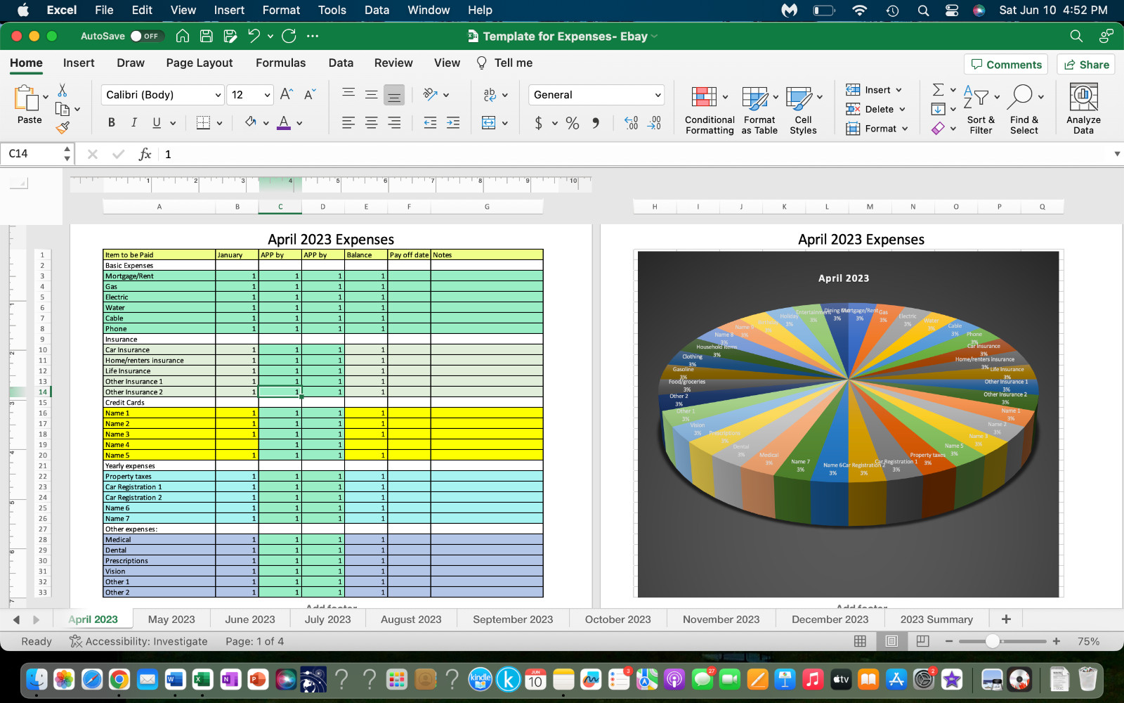 Excel Budget Template | Personal Finance Spreadsheet | 12 Month Budget Tracker