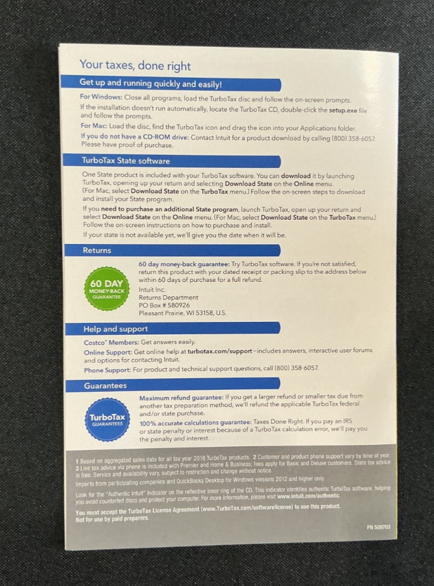 TurboTax Premier Investments & Rental Property, Federal & State 2017, PreOwned