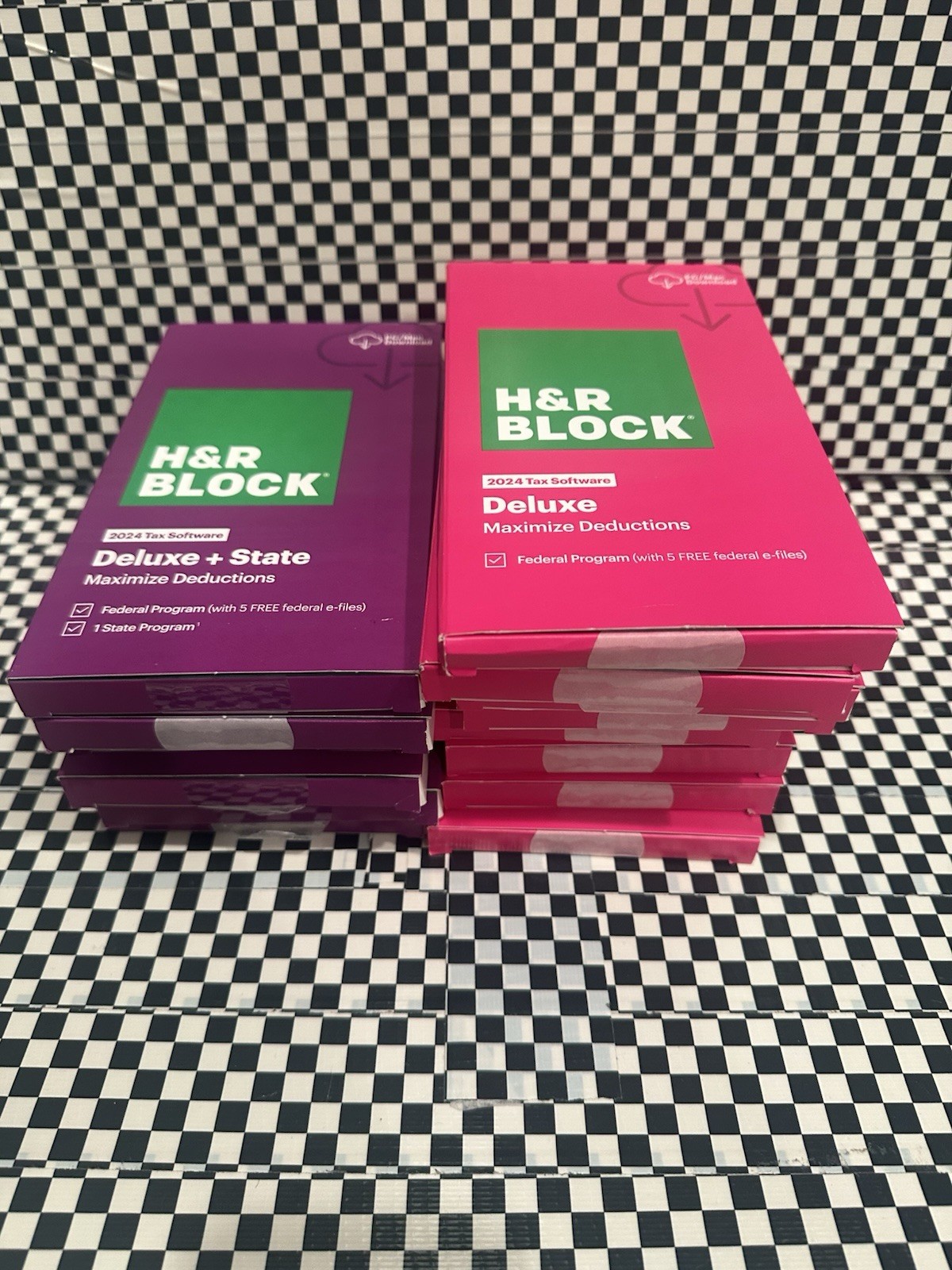 H&R Block Tax Software Deluxe 2024 federal only PC/Mac (Key Card in the Box)