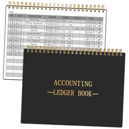 Accounting Ledger Book A5 Horizontal Ledger Books for Small Business Black