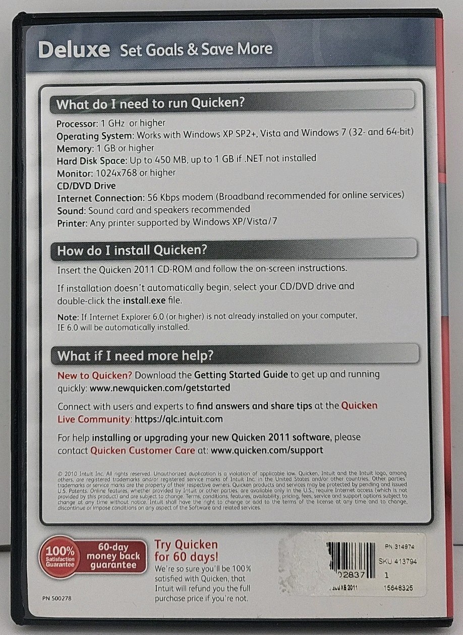 Quicken Deluxe Set Goals & Save More Disc