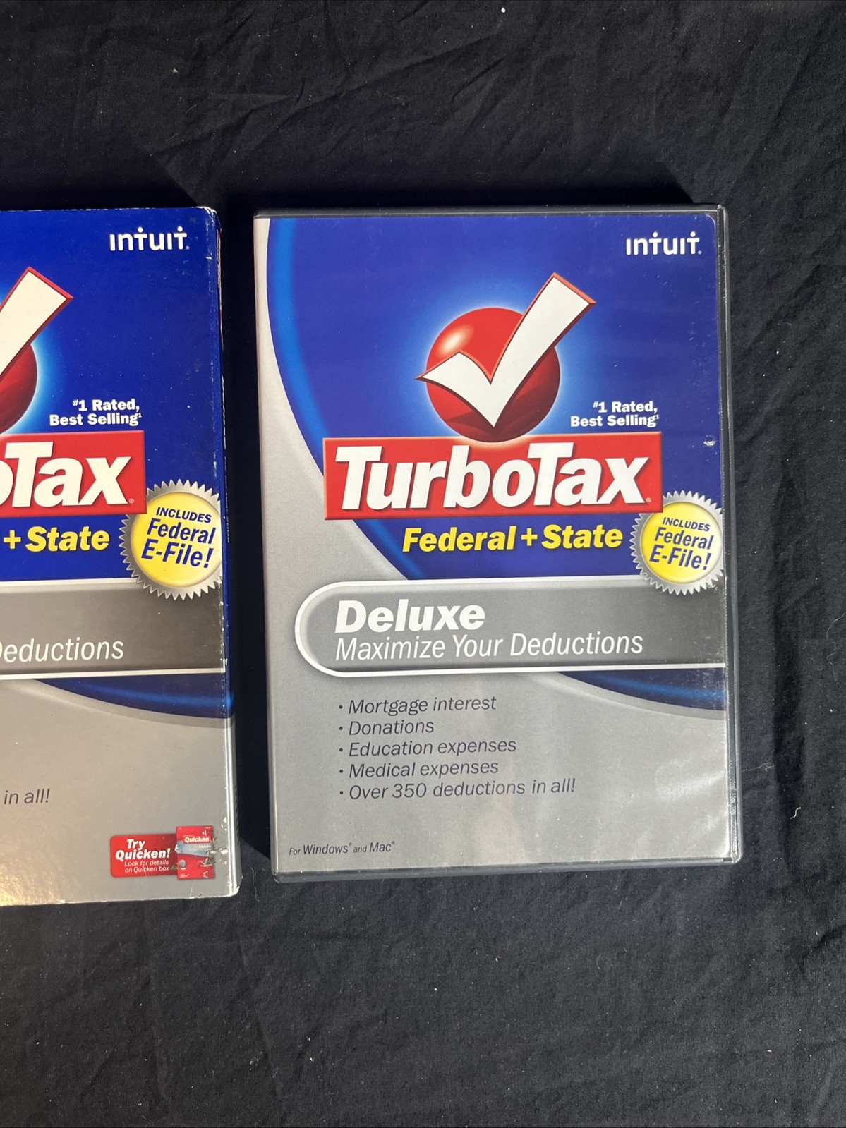 Turbotax Deluxe 2008 Deluxe for Federal Returns – CD and Box Windows and Mac