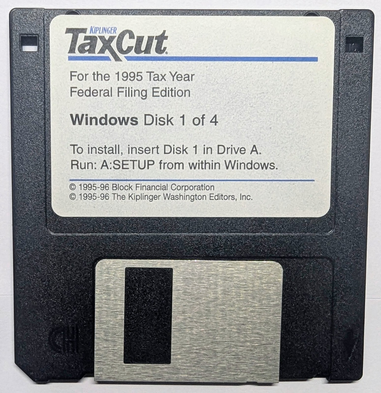Kiplinger TaxCut 1995 Federal Tax Filing Edition 4-3.5″ Floppy Disks for Windows