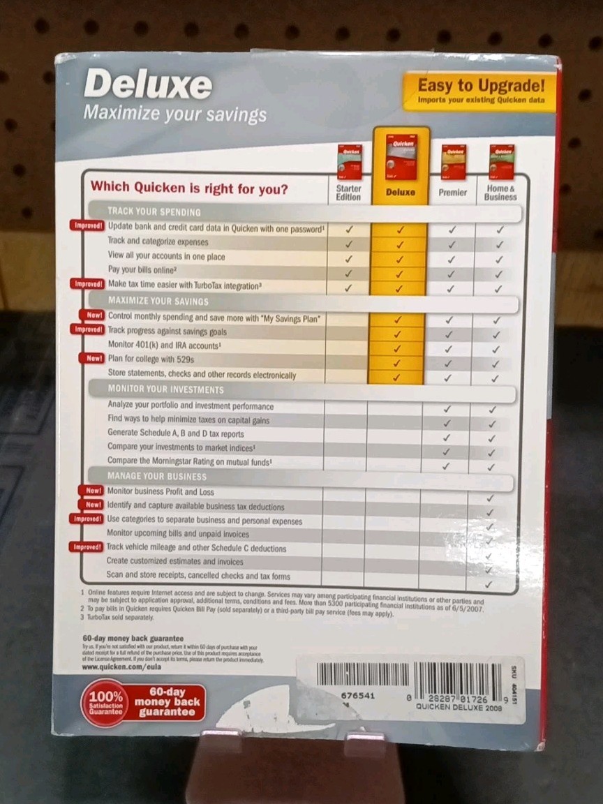 Intuit Quicken Deluxe 2009 – Windows XP/Vista ONLY, NOT for Windows 10 or 11 NEW