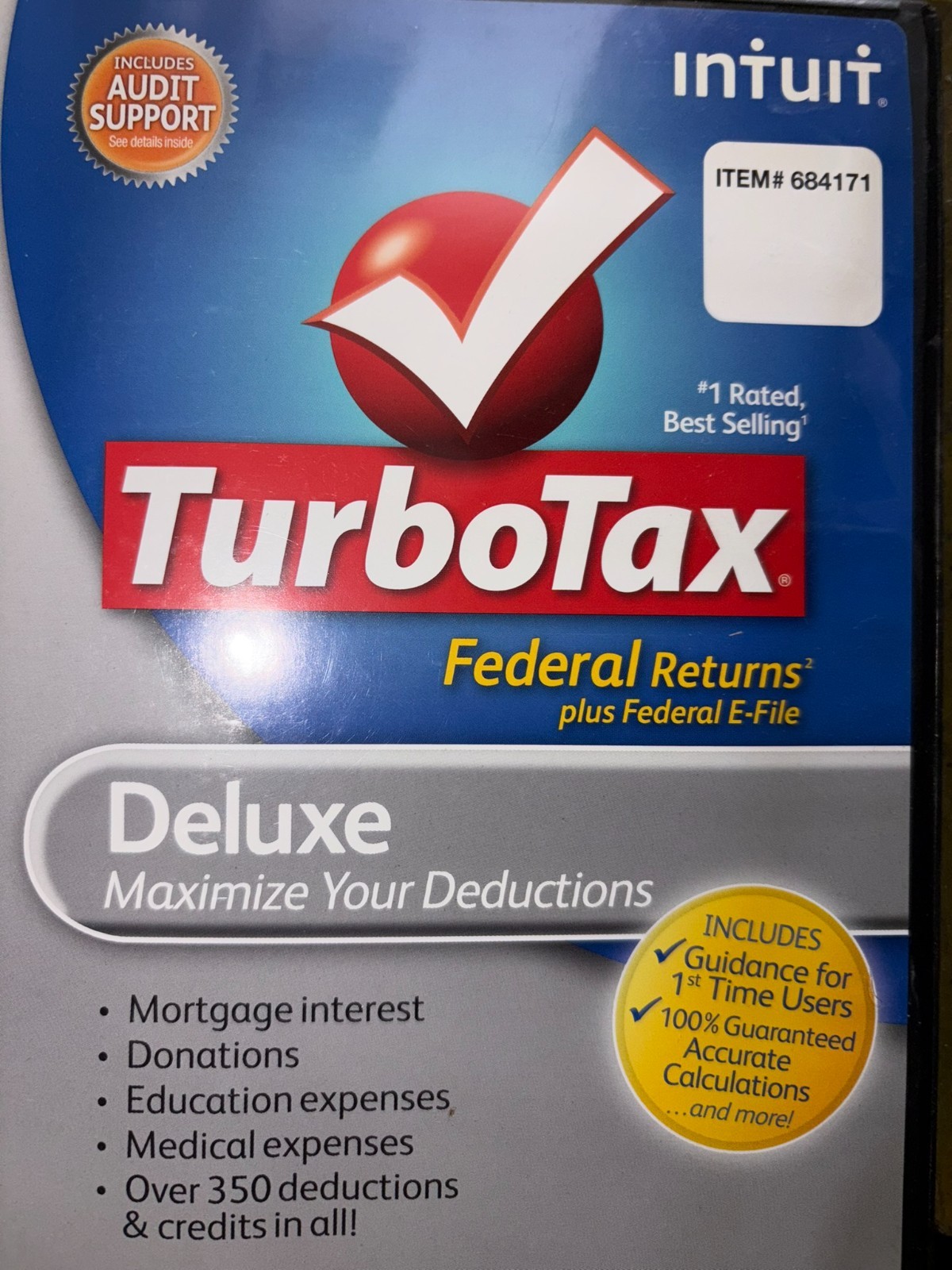 2012 TURBOTAX DELUXE PERSONAL TAX SOFTWARE FEDERAL E-FILE