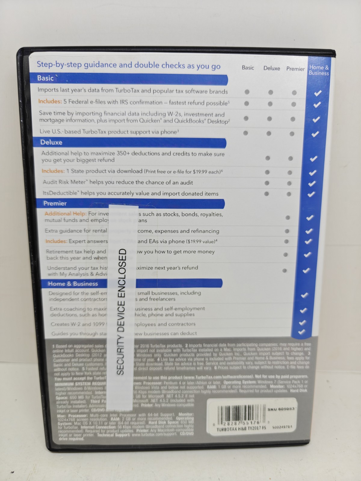 Intuit TurboTax 2017 Federal State Personal Home & Business CD for Windows/ Mac