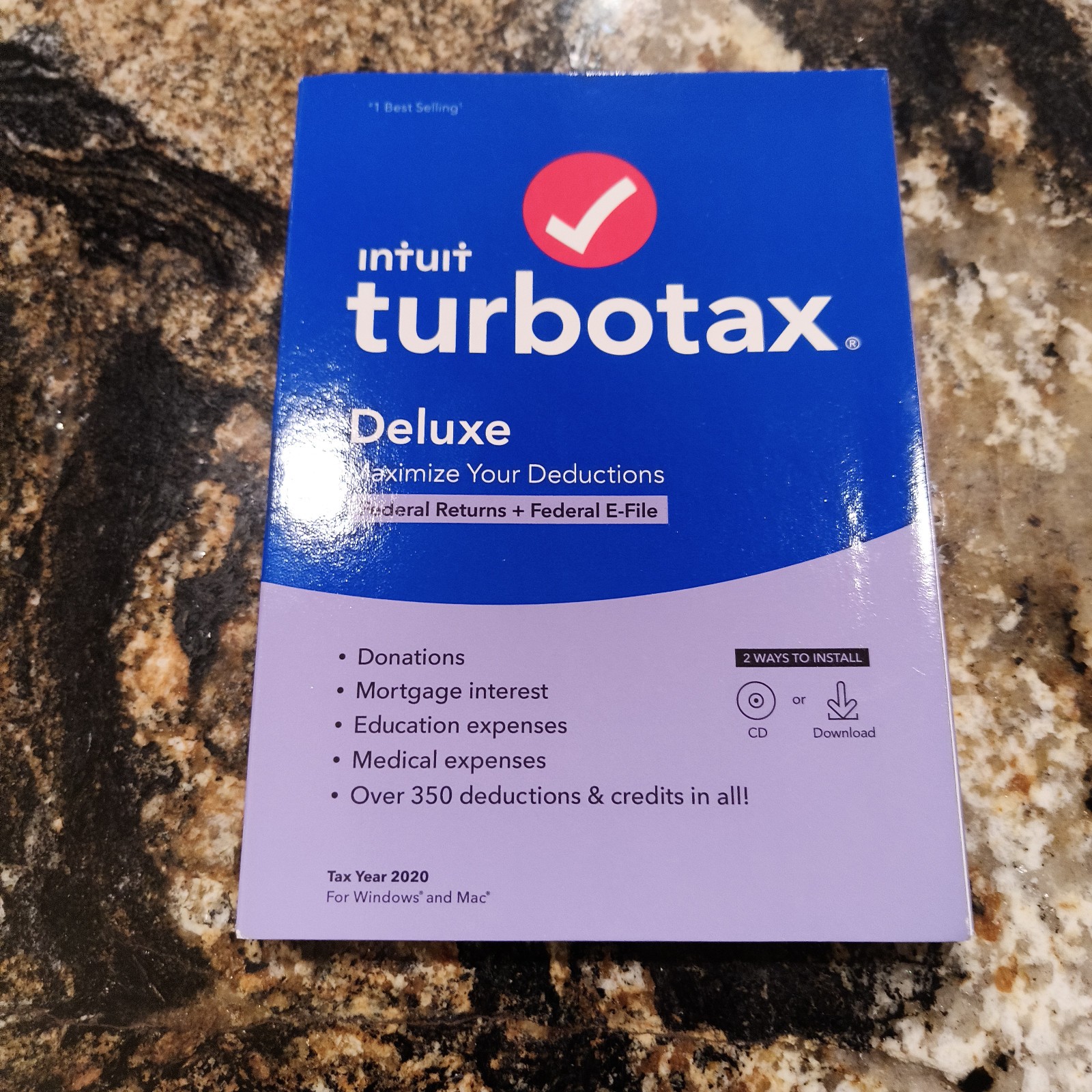 Turbo Tax Deluxe – federal return only – 2020