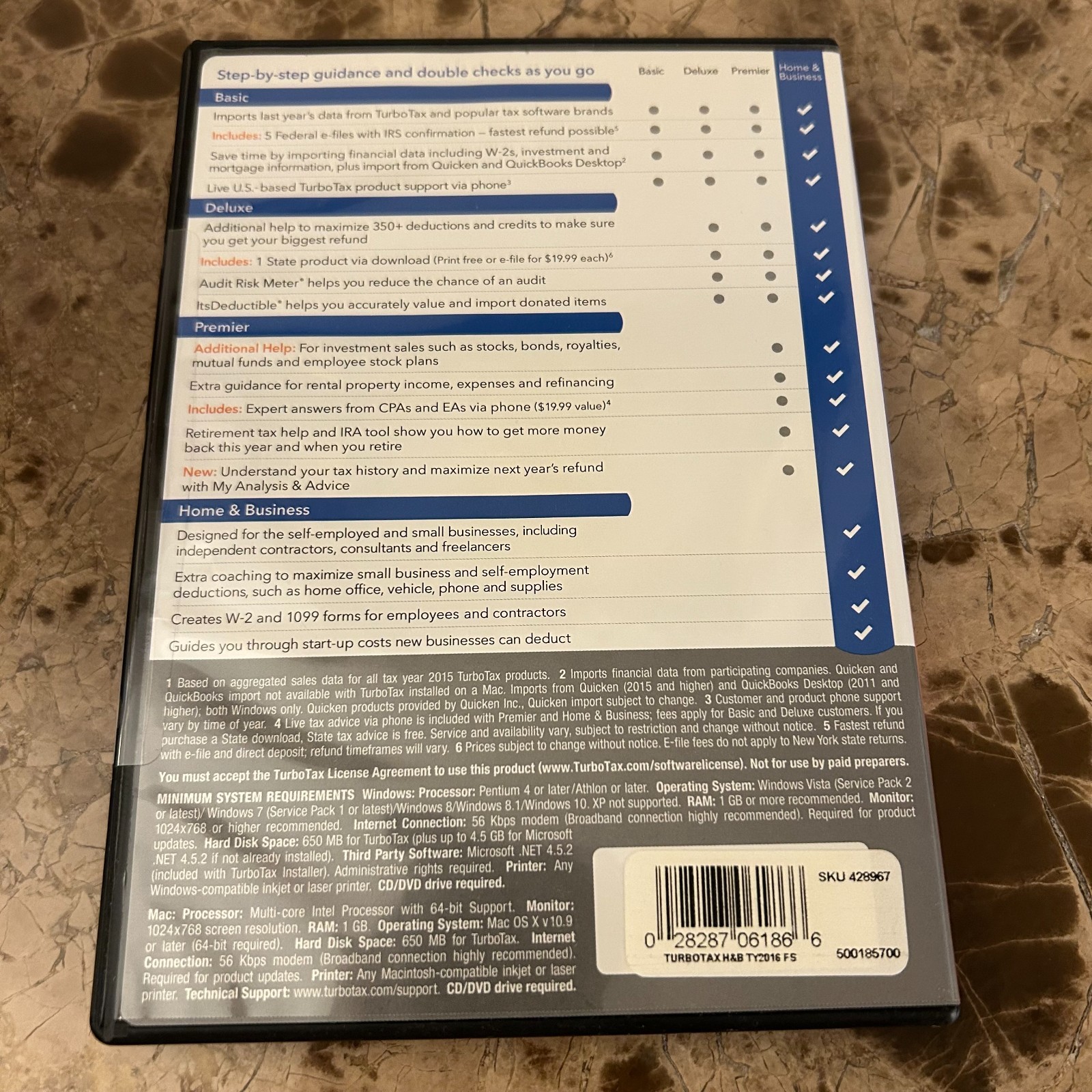 Intuit TurboTax 2016 Home & Business CD Federal State Wondows And Mac BRAND NEW