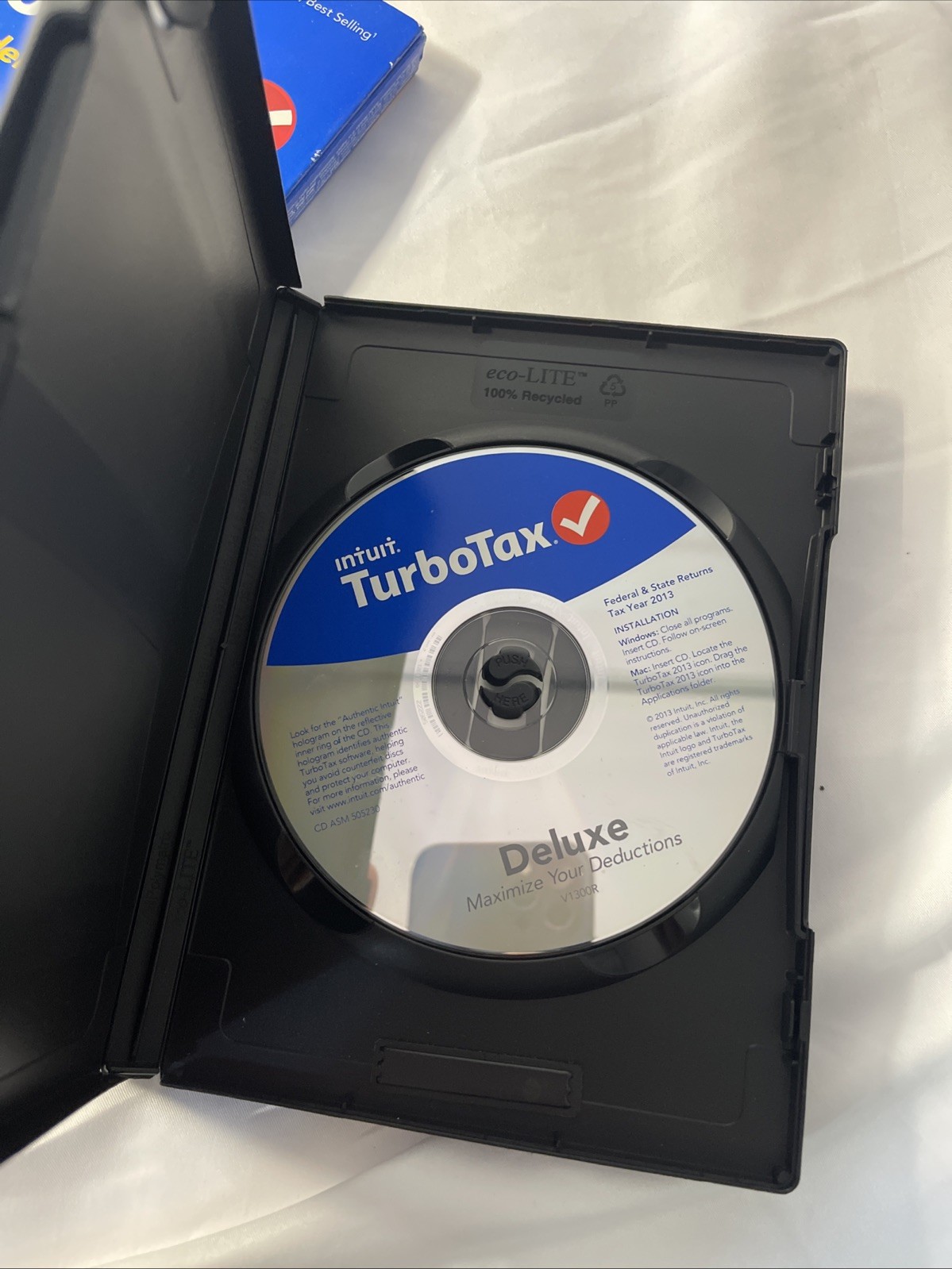 2013 TurboTax Deluxe Federal ONLY Turbo Tax New sealed CD in original DVDcase