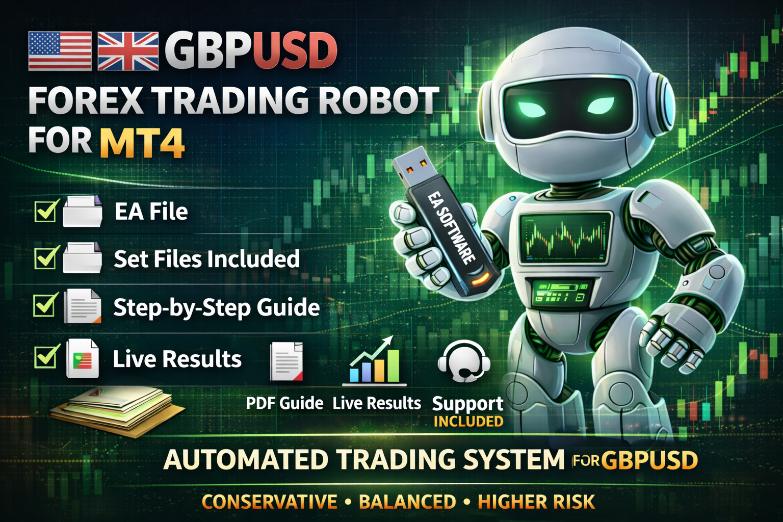 🚀 Nexus GBPUSD Forex EA Robot 🤖 MT4 | Auto Trading + Presets Included