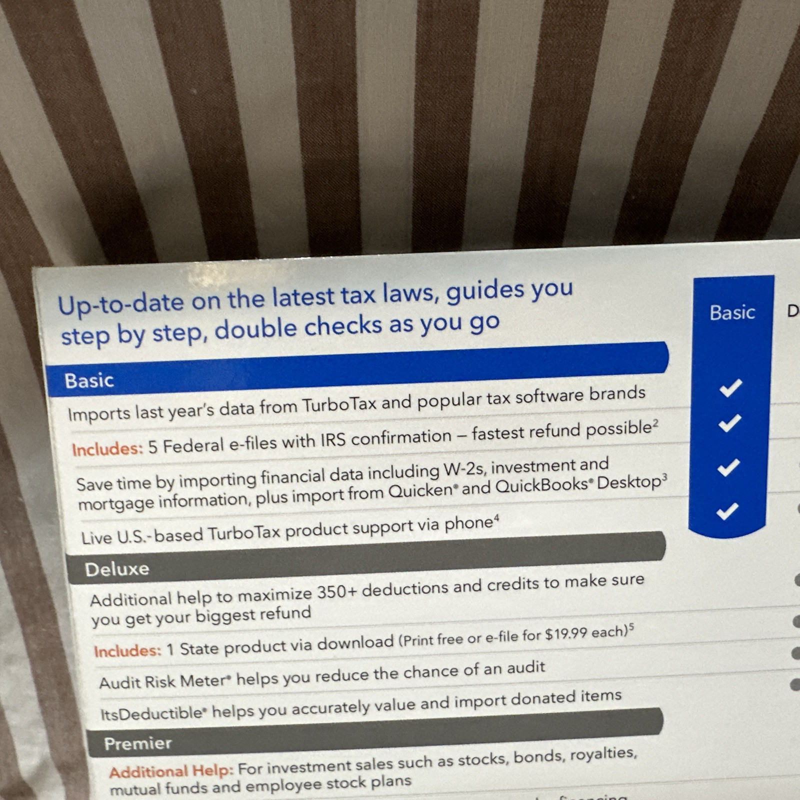 2018 TurboTax Basic Federal Win/Mac Turbo Tax CD USA 2018