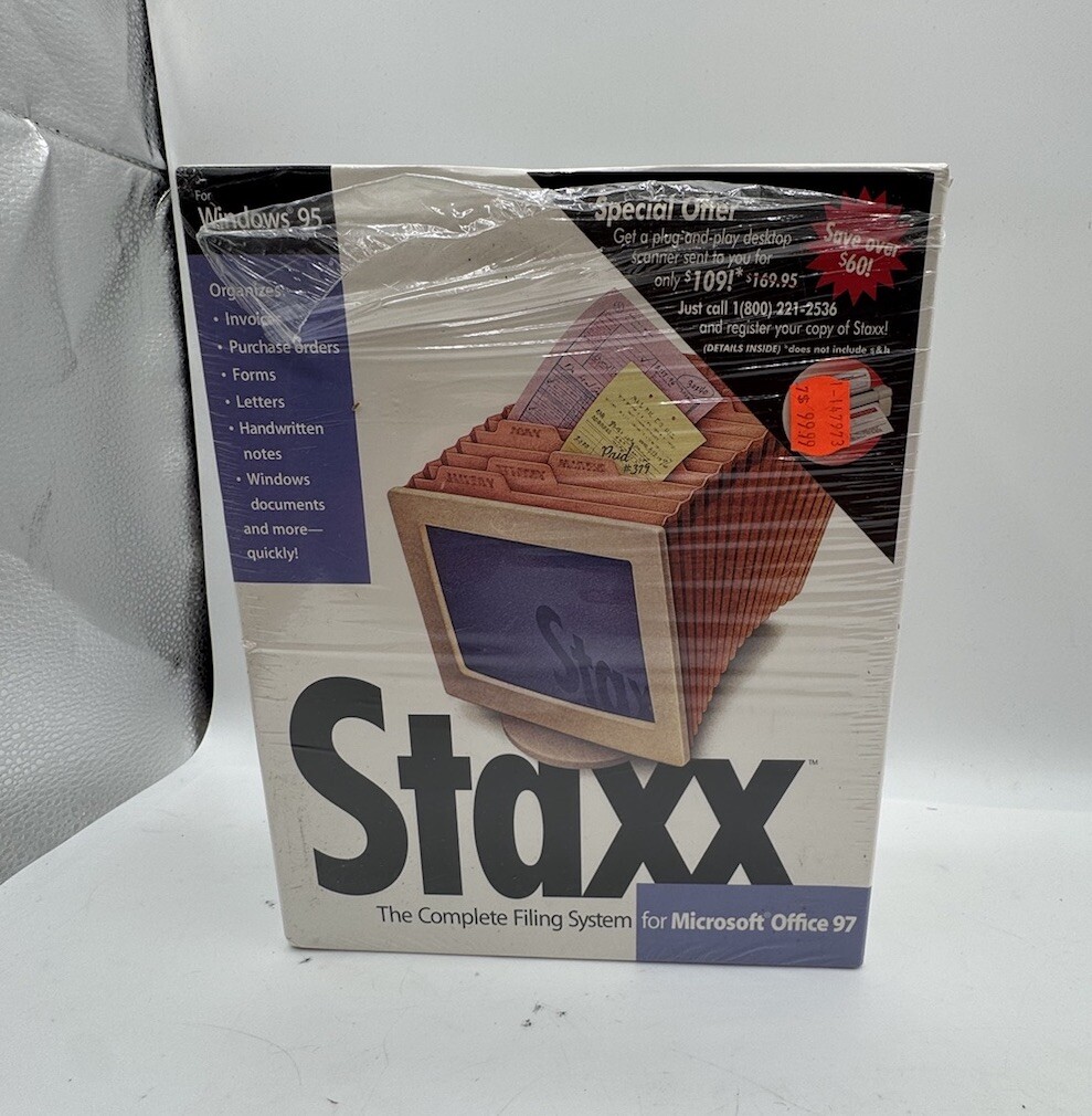 Vintage 1998 Staxx For Microsoft Office ‘97 The Complete Filling System