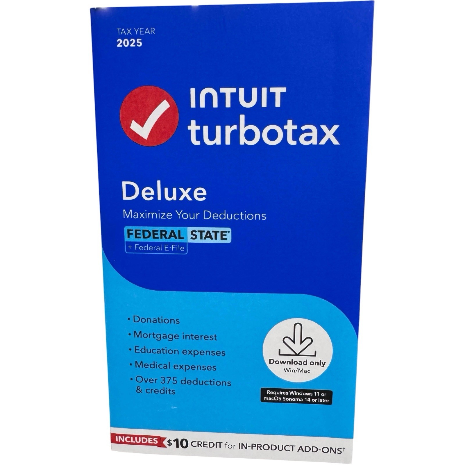 Intuit Turbo tax Deluxe 2025 Federal & State , New Sealed Numeric Key Shipped!