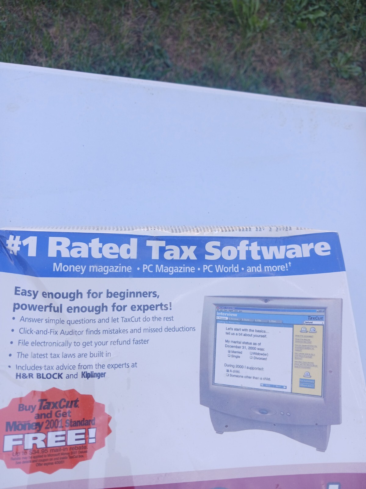 Vintage Kiplinger Tax Cut Software Nos 2001 Damaged Box