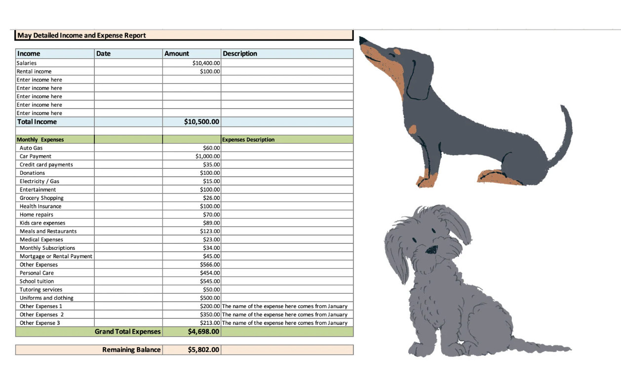 Dave Ramsey-Inspired Yearly Budget | Dog Theme | Digital Download