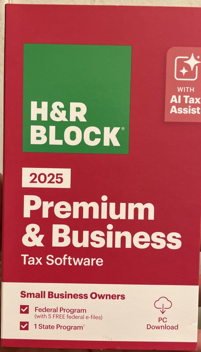 New 2025 H&R Block Tax Software Premium & Business Edition for Win/PC [Key Card]