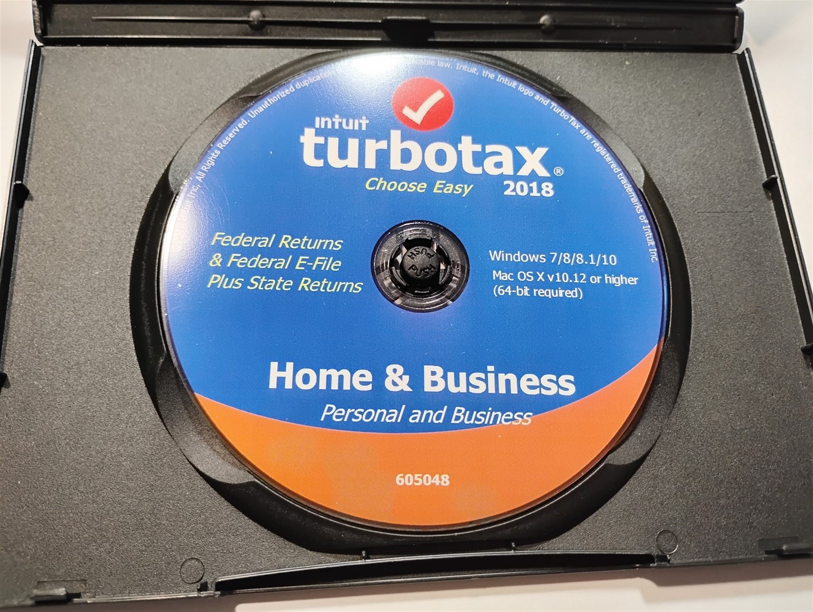 2018 Intuit TurboTax Personal Home & Business Schedule C Federal+State CD PC&Mac