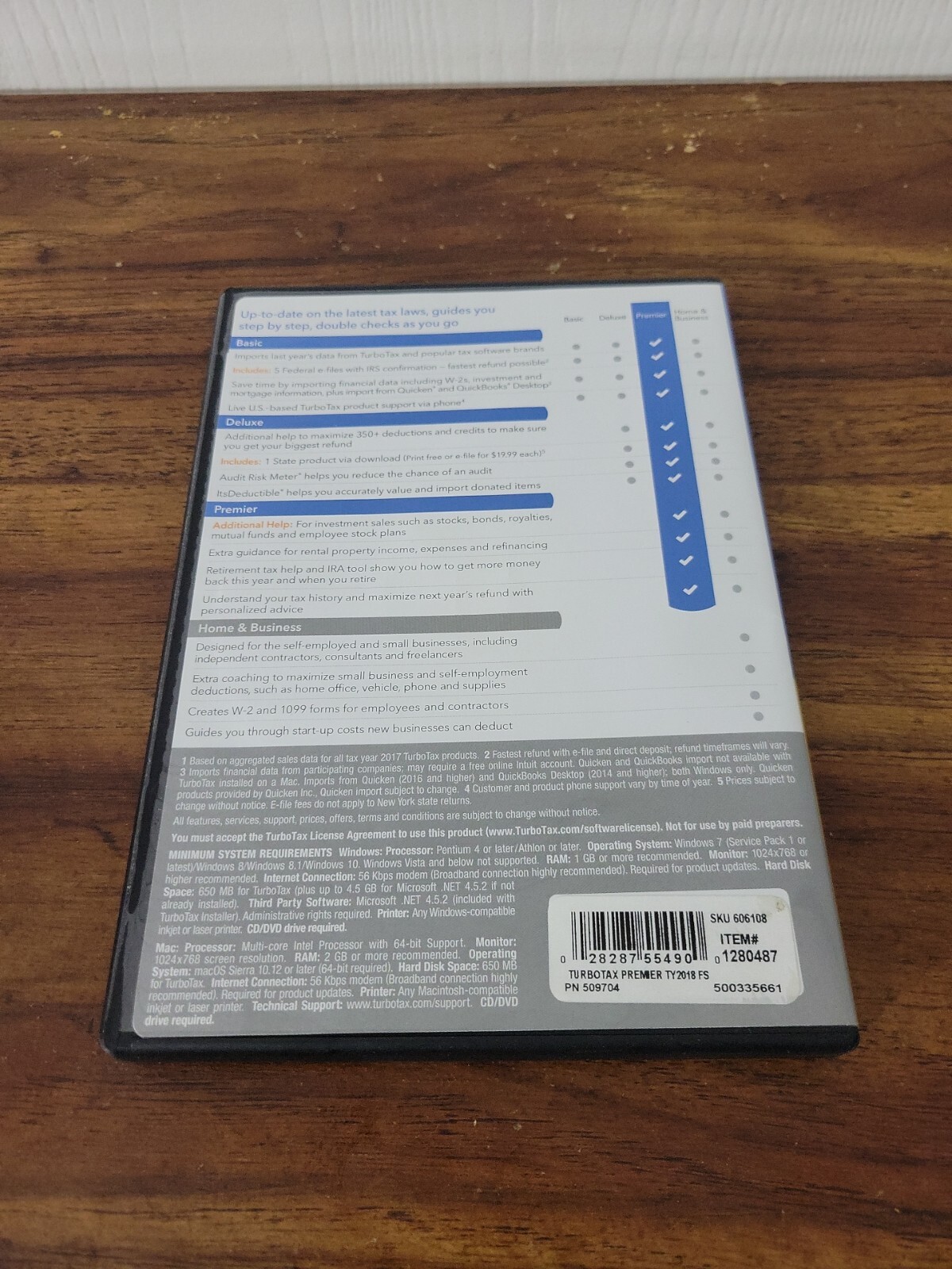 USED 2018 TurboTax Premier Investments & Rental Property, Fed & State Income Tax