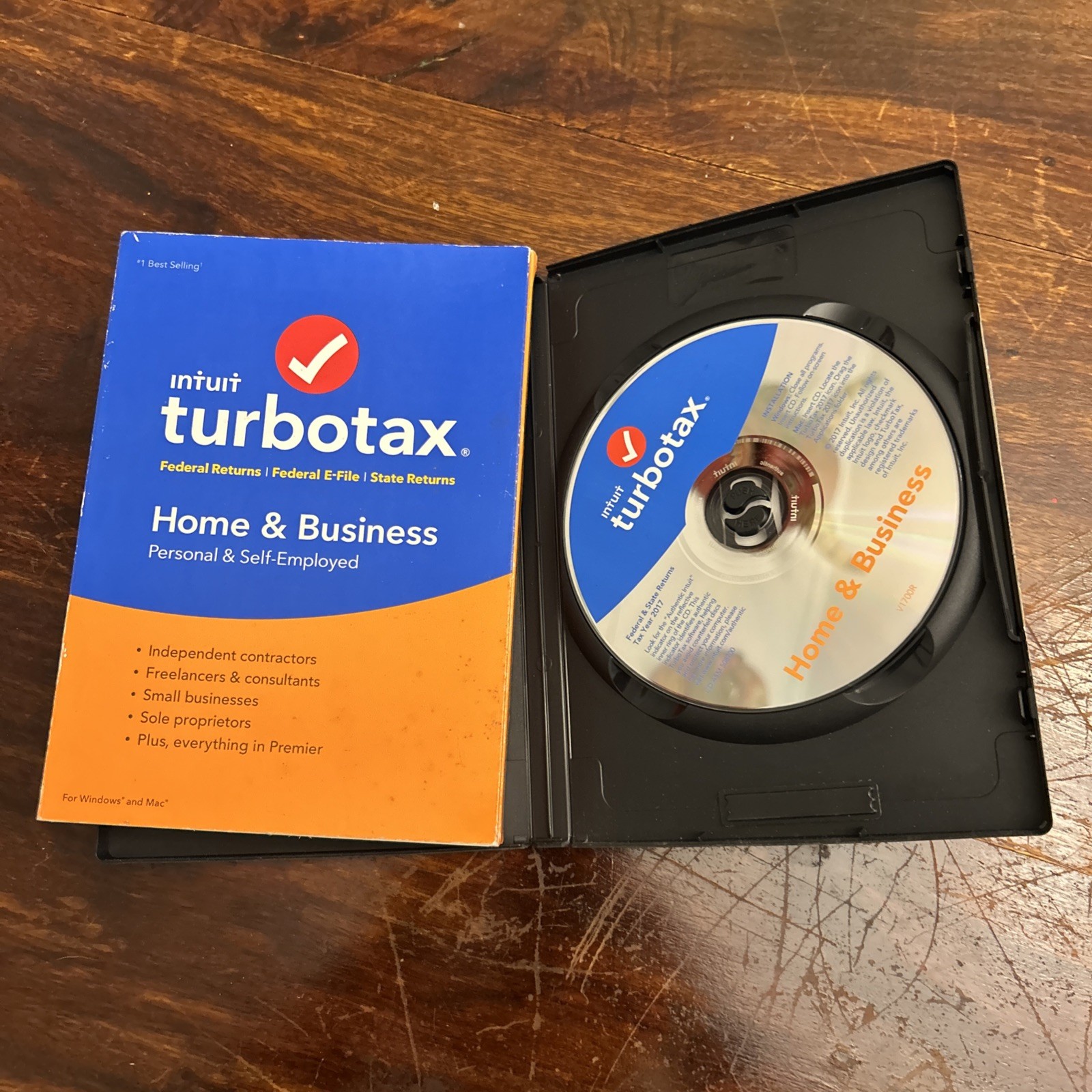 TurboTax 2017 Home And Business Open Cd In Box
