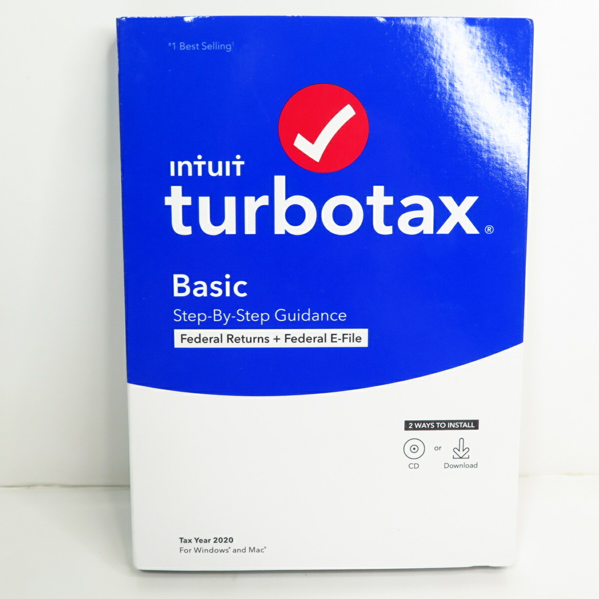 intuit TurboTax 2020 Tax Basic Federal Only E-File CD in Retail Box PC & Mac