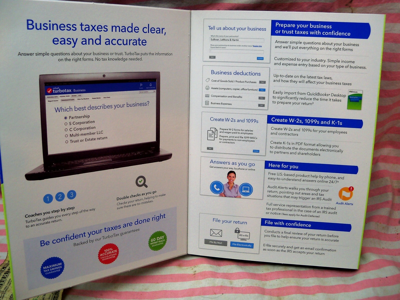 Intuit TurboTax Business 2018 Year Partnership LLC Trust Estate CD NEW Sealed