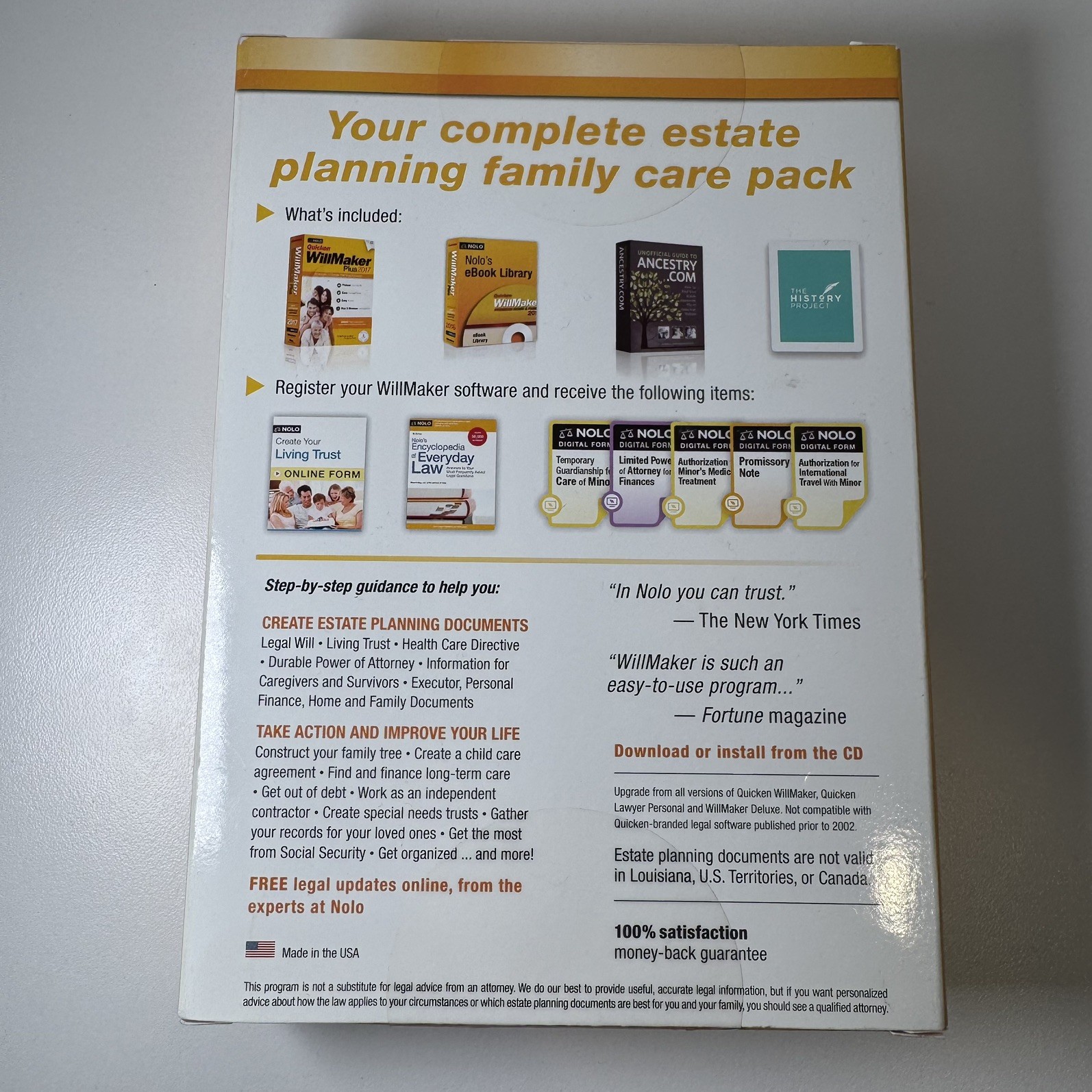 Quicken WillMaker Plus 2017 Premium Home & Family | Sealed PC/Mac Software — NEW