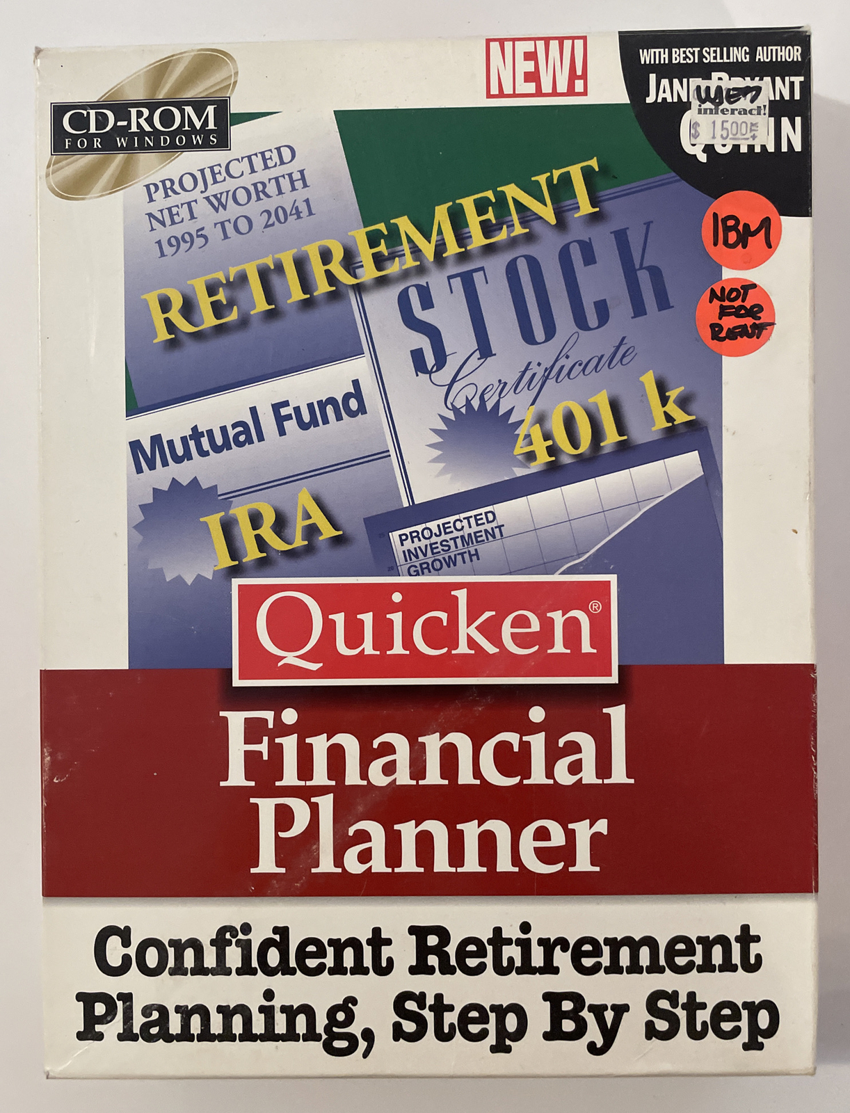 Intuit Quicken Financial Planner CD-ROM BIG BOX Windows Jane Bryant Quinn 1995