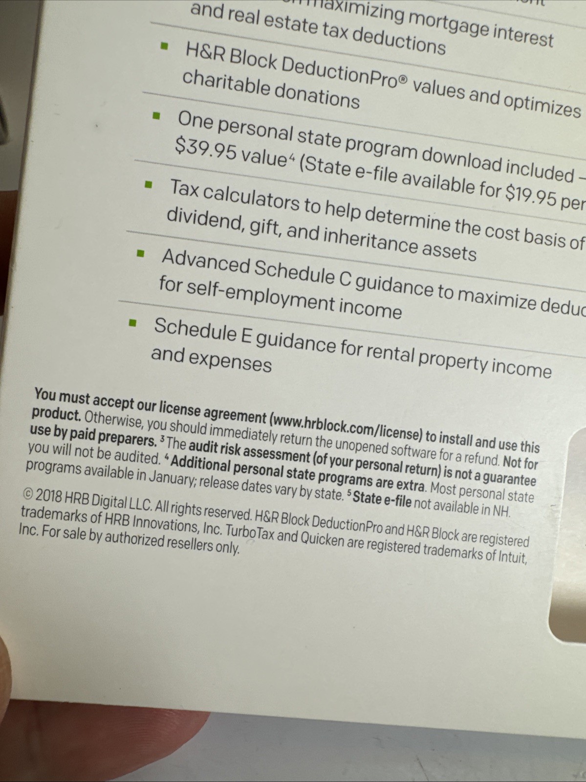 H&R Block Deluxe + State 2018 Tax Software STATE AND FEDERAL With Code