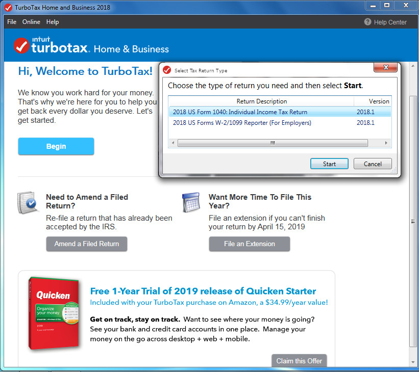 2018 TurboTax Home & Business federal e-file & state tax return for PC & Mac CD