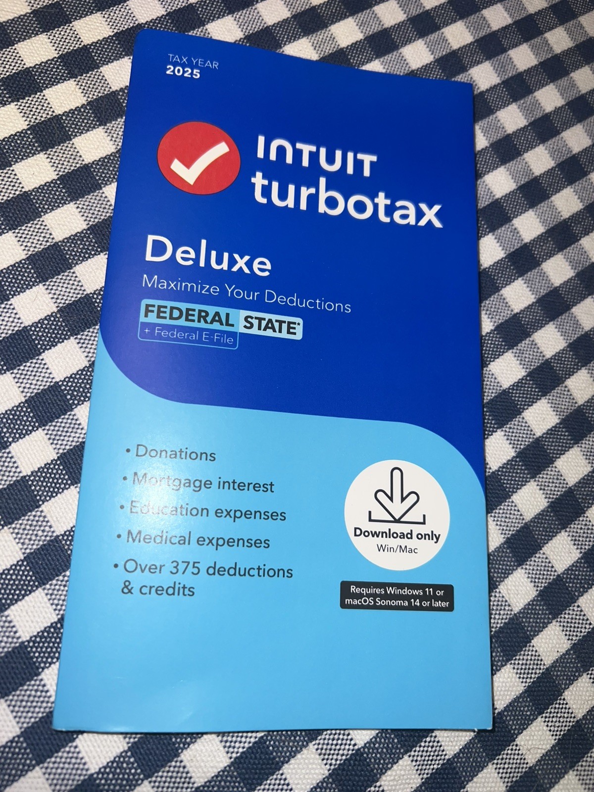 TurboTax Deluxe Desktop 2025 Federal & State Tax Return Product Key Card NEW