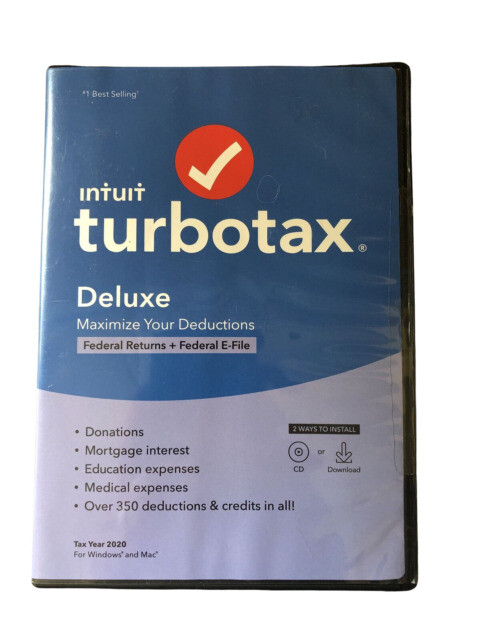 Intuit | TurboTax Deluxe 2020 | Federal Return Efile for Windows, Mac | Sealed