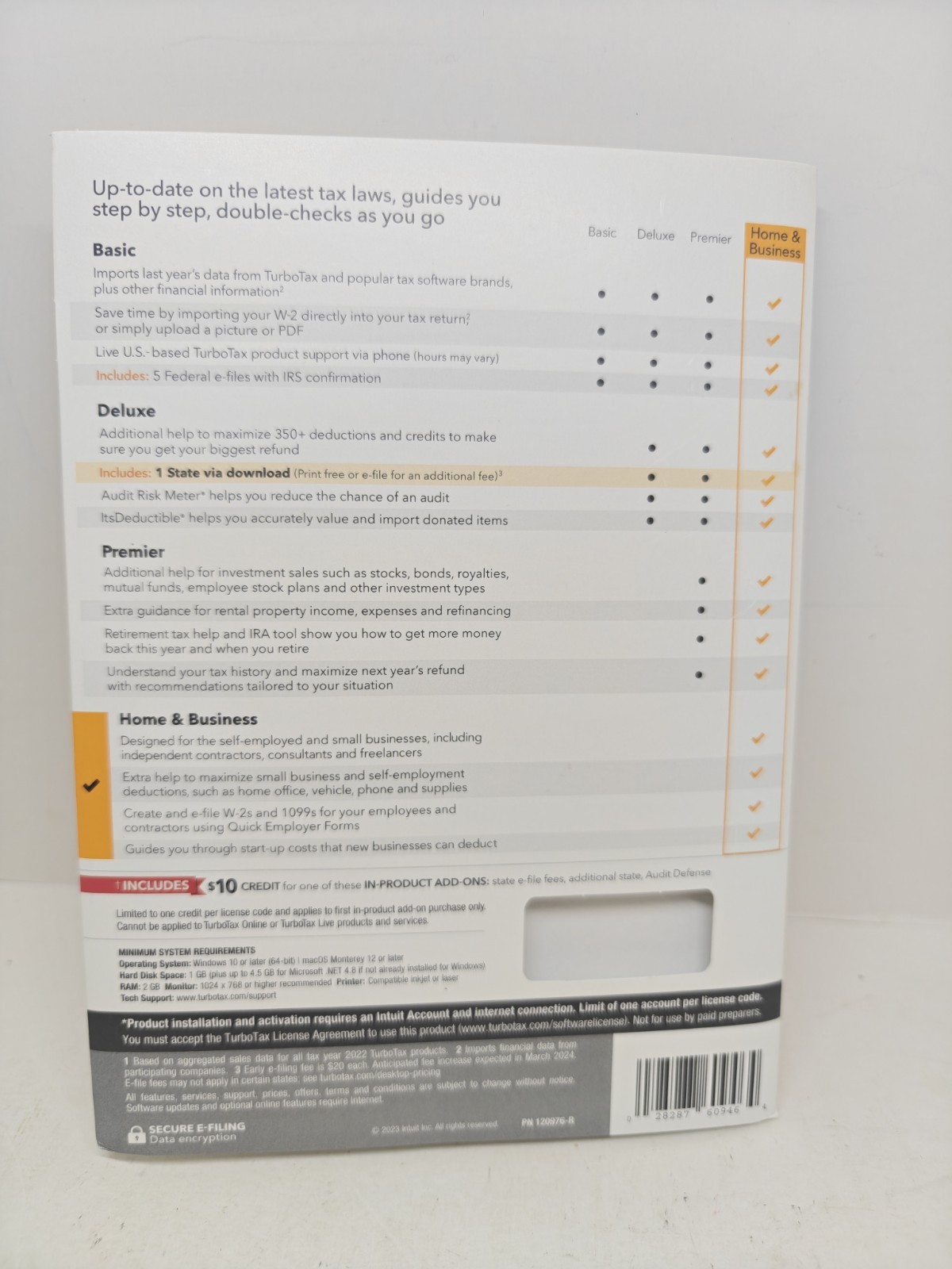 TurboTax 2023 Home & Business Federal & State Software for Windows & MacIntosh