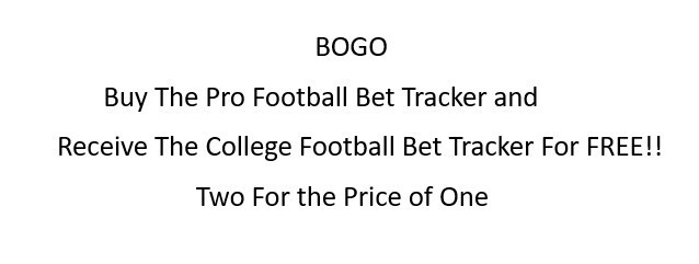 Pro Football Bet Tracker Excel Spreadsheet for PC or Android, BOGO See Descript.