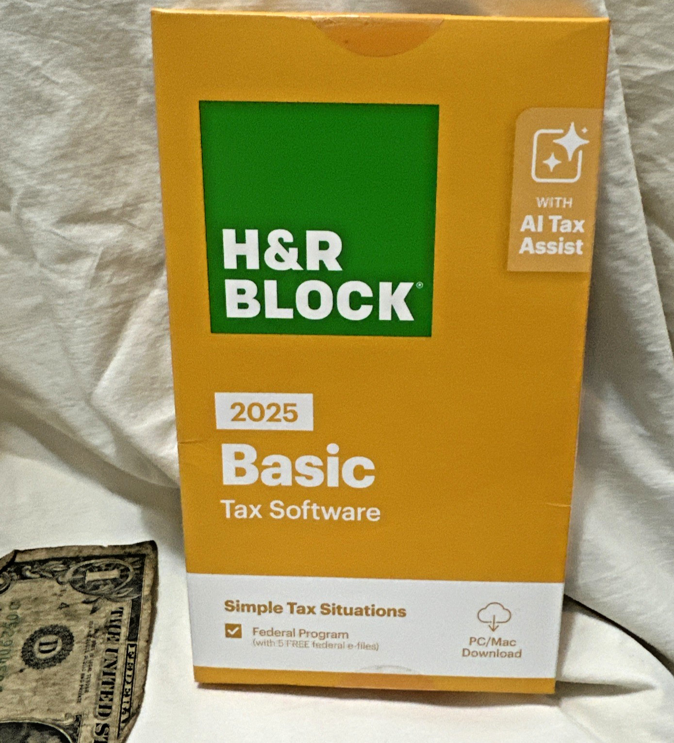 NEW 2025 H&R Block Tax Software BASIC for Win PC / Mac [Key Card] Turbotax USA
