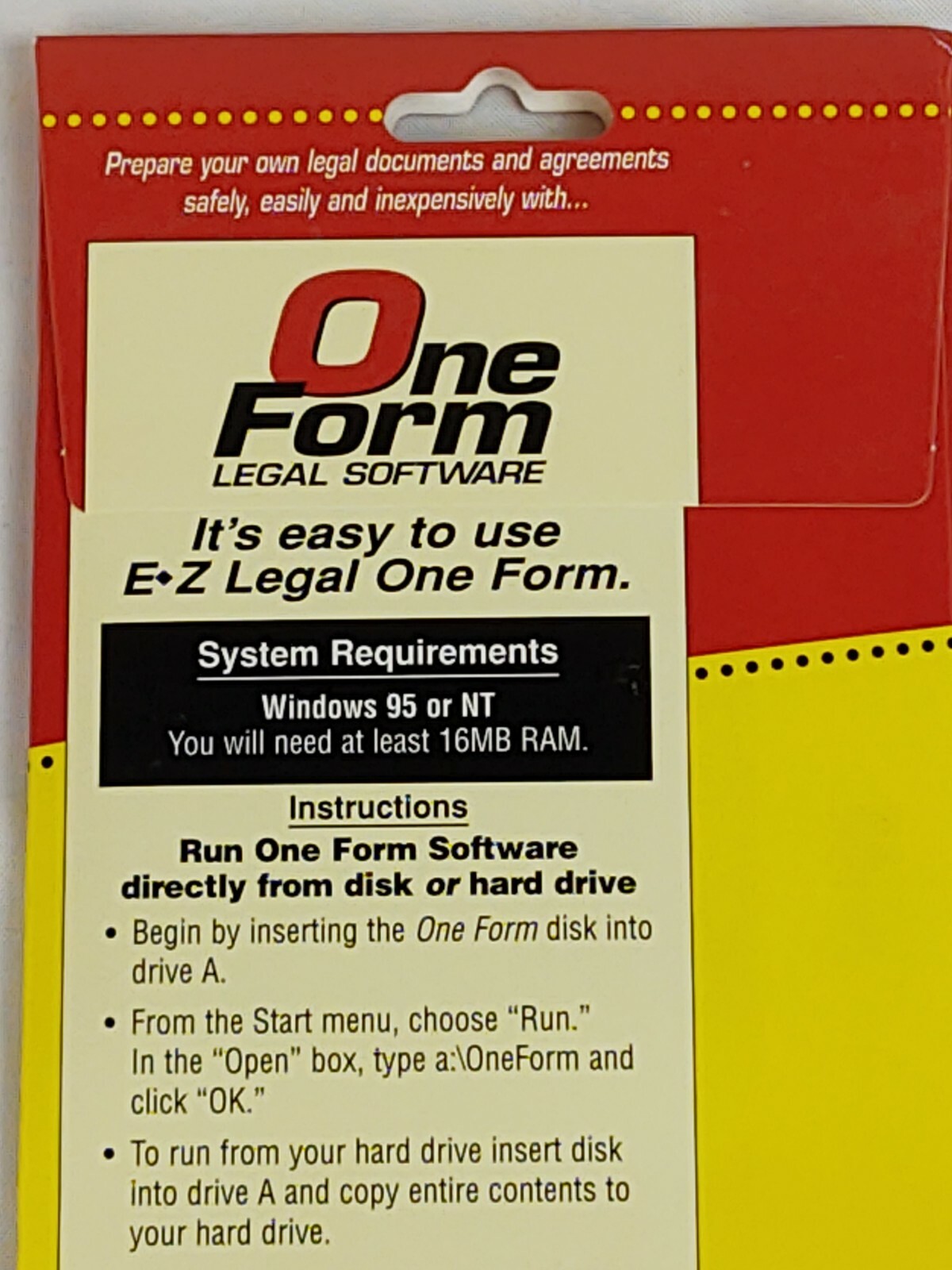 Vintage One Form EZ Legal Software Promissory Note 3.5″ Floppy Computer Disk
