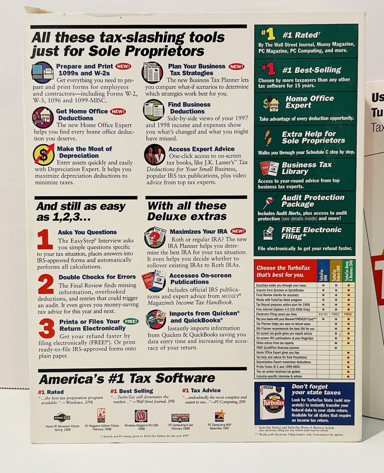Quicken TurboTax Home & Business 1998 CD-ROM, Complete, for Windows
