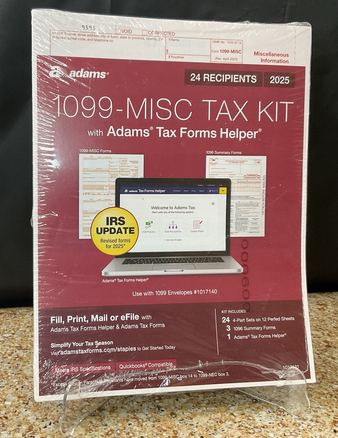 2025 Adams 1099-MISC TAX KIT Forms 4-Part 24 Recipients Fed E-File+Tax Helper