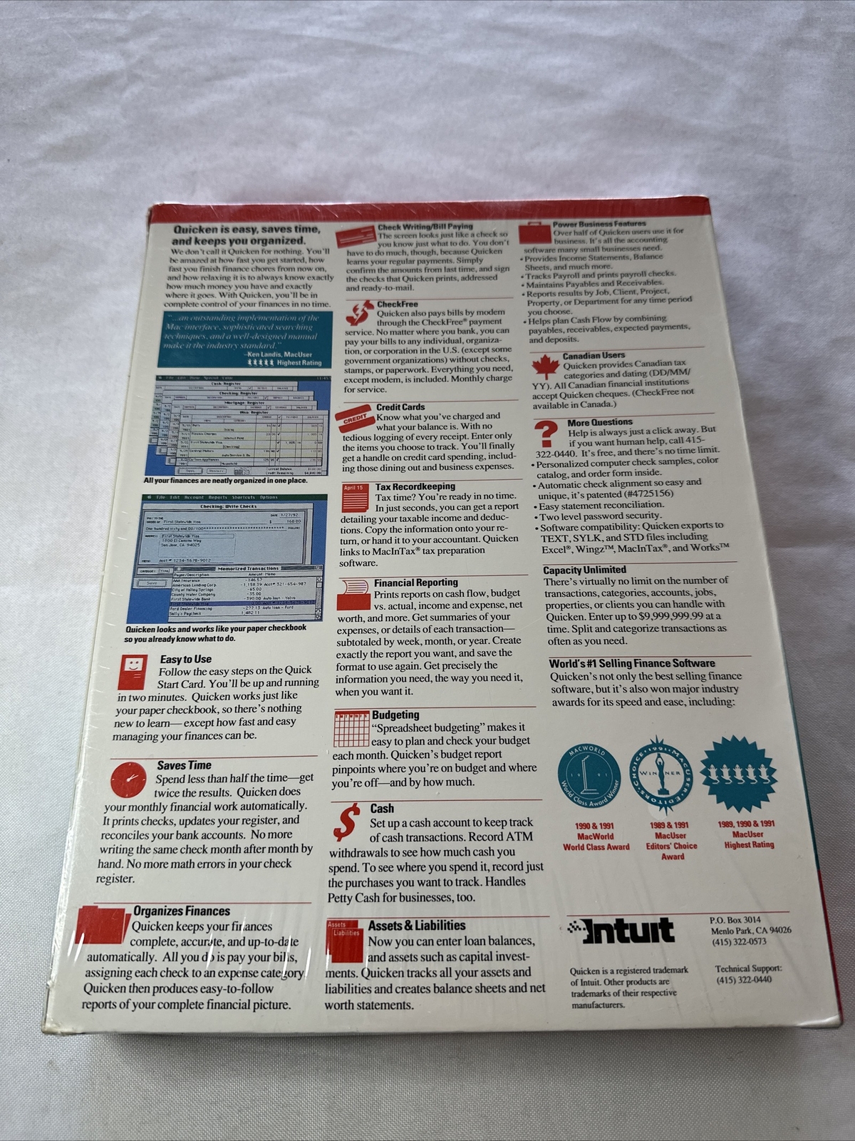 New Vintage Intuit Quicken Manage Financial Software Floppy Disk Apple Macintosh